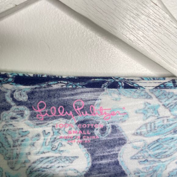 Lilly Pulitzer Sz S Shells Mermaid Blue Somerset Mini Dress in Hey Sailor Print - Picture 4 of 9